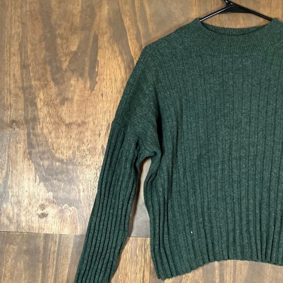 Madewell Womens Sweater Forest Green Ribbed Knit Mock Neck XLarge - Picture 4 of 11